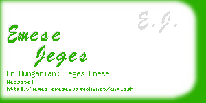 emese jeges business card